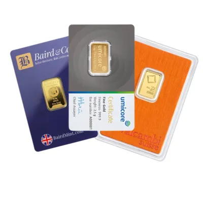 best value 2.5g gold bars