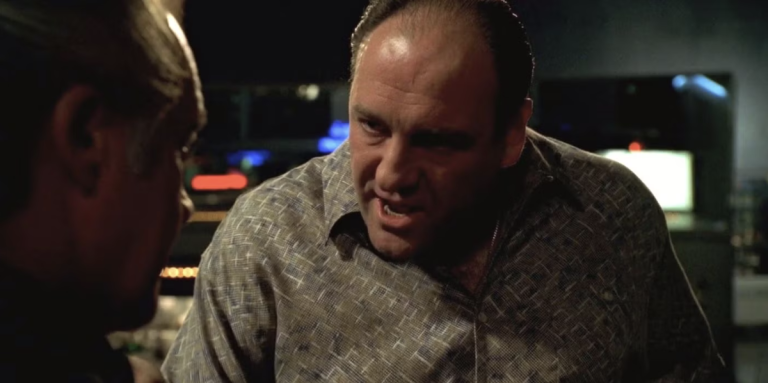 Mob boss Tony Soprano in his club “Bada Bing”