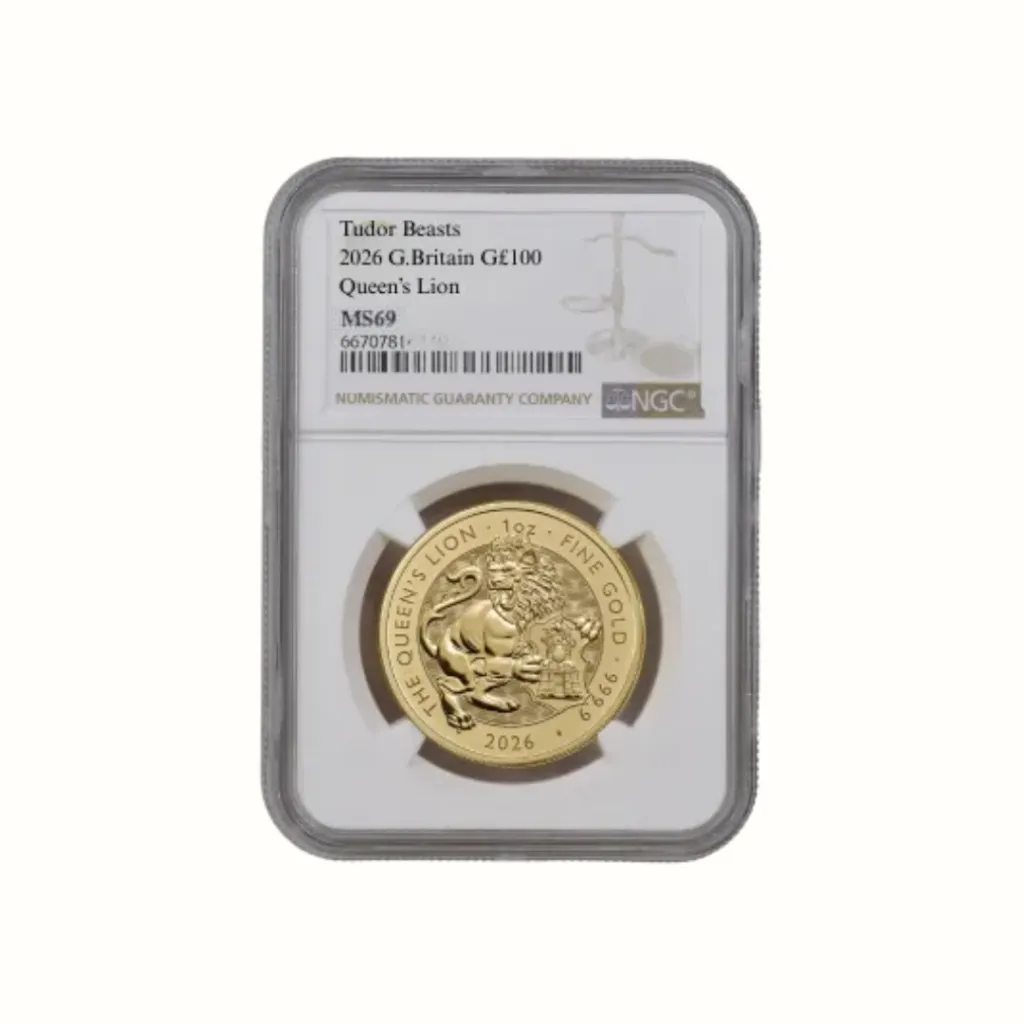 NGC MS69 DPL 2026 イギリス 5PD クイーンズライオン 2026 1oz gold Tudor Beasts Queens Lion NGC MS69 First Release